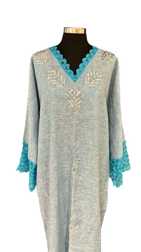 Crochet and Sarma with Silver Thread Special Design Handmade Dress