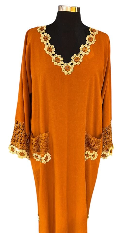 Silk Thread Crochet Handmade Special Design Handmade Linen Dress