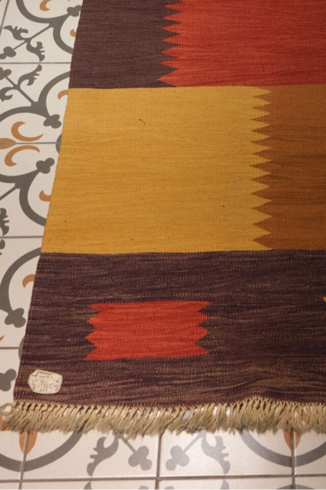 Aegean Handwoven Wool & Mohair Runner Rug – Modern Block Pattern