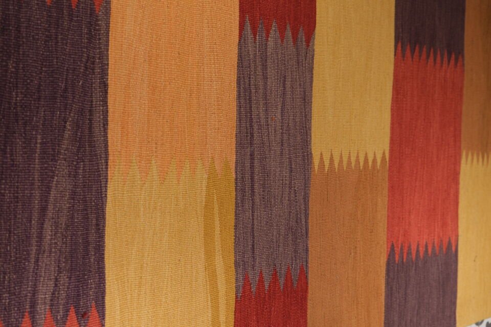 Aegean Handwoven Wool & Mohair Runner Rug – Modern Block Pattern