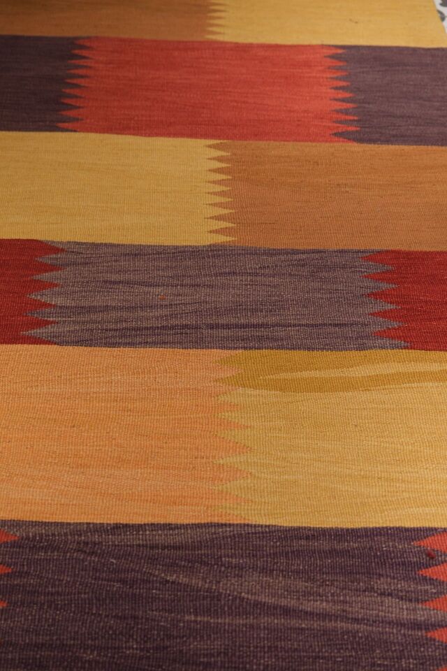 Aegean Handwoven Wool & Mohair Runner Rug – Modern Block Pattern