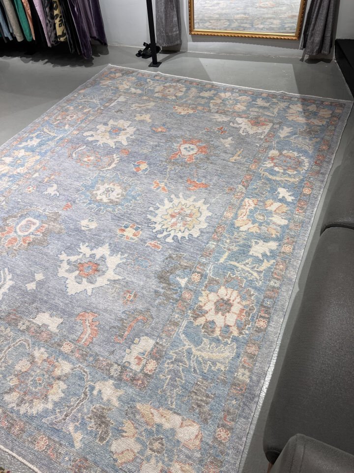 Handwoven Oushak Rug – Soft Pastel Anatolian Design (Oversize)