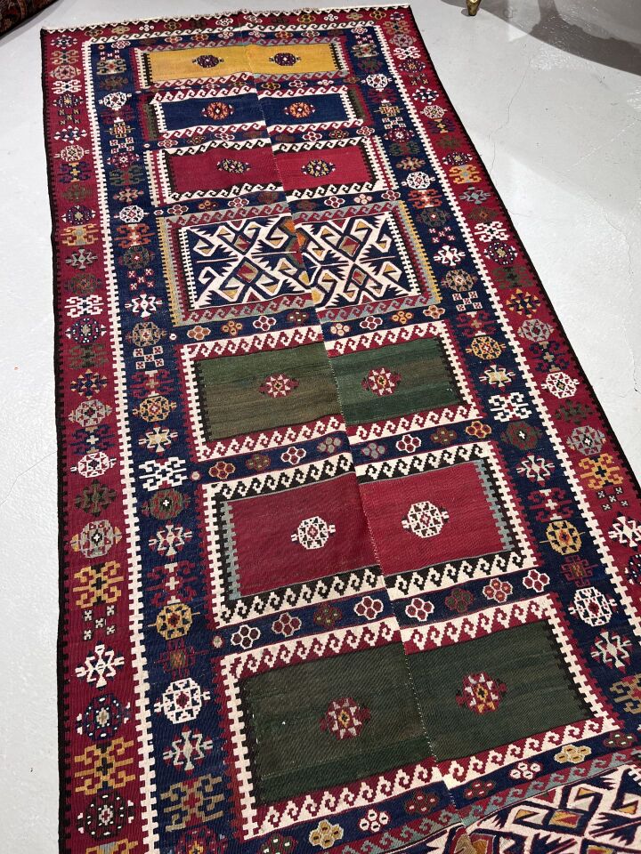 Antique Erzurum Kilim (Circa 1850s) – Natural Dyes & Hand-Spun Wool | Tribal Panel Design