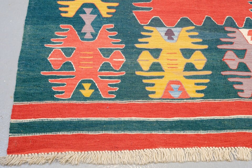 Handwoven Turkish Kilim with Elibelinde & Fertility Symbol Motifs