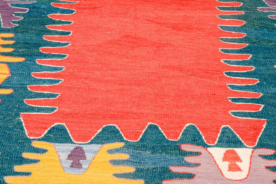 Handwoven Turkish Kilim with Elibelinde & Fertility Symbol Motifs