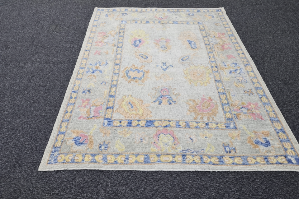 Soft Pastel Turkish Oushak Rug – Handmade Premium Wool (10054)