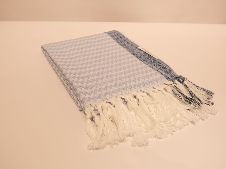 Dusty Blue Chevron Peshtemal