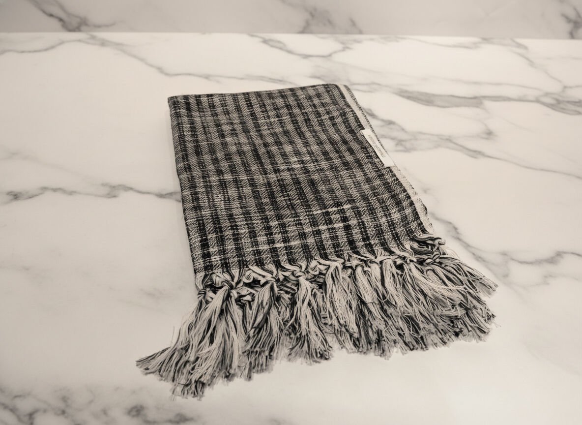 Black & White Striped Peshtemal