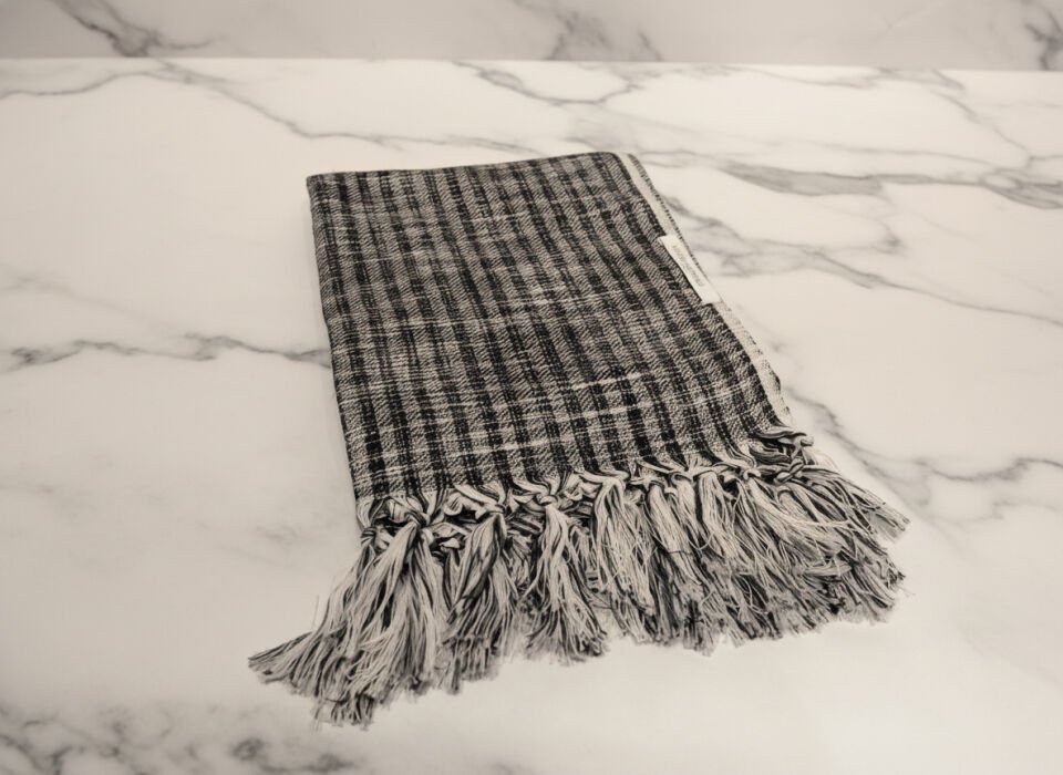 Black & White Striped Peshtemal