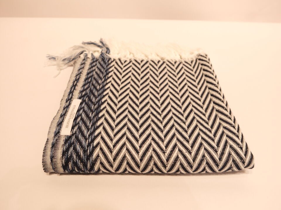 Navy Blue Chevron Peshtemal