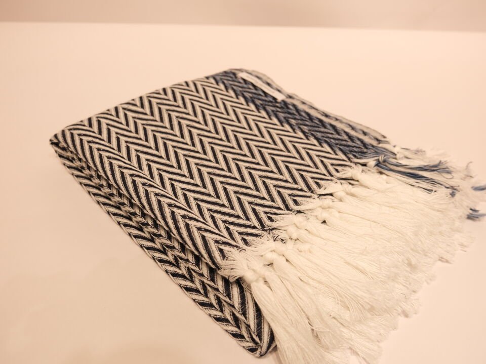 Navy Blue Chevron Peshtemal