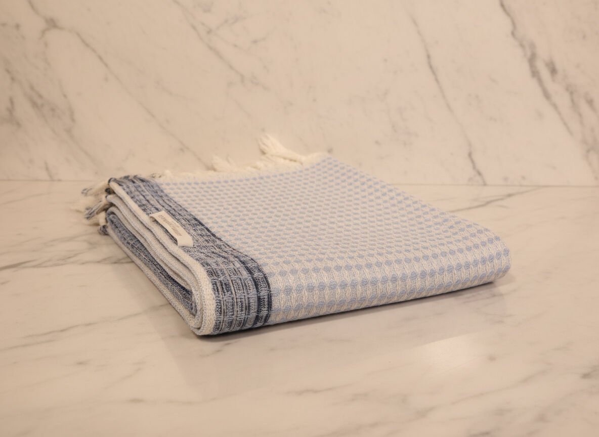 Dusty Blue Micro Pattern Peshtemal
