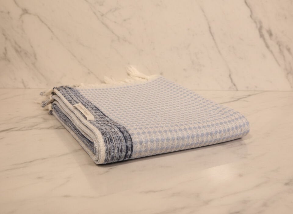 Dusty Blue Micro Pattern Peshtemal