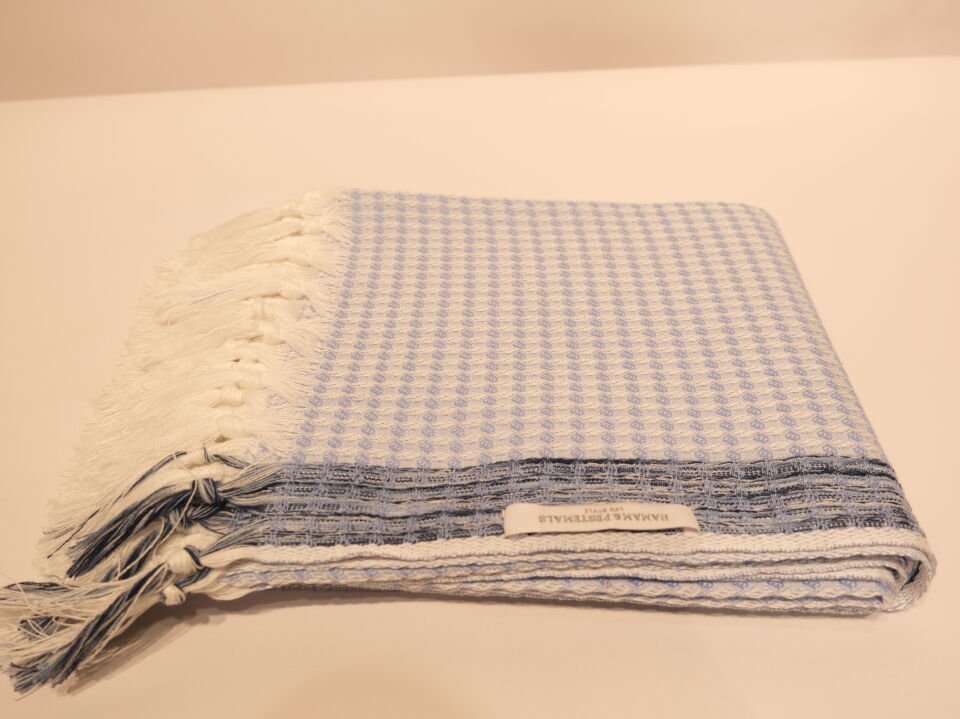Dusty Blue Micro Pattern Peshtemal