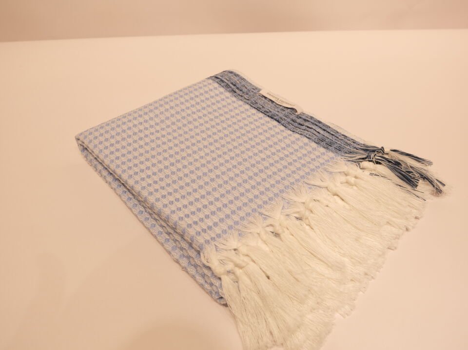 Dusty Blue Micro Pattern Peshtemal