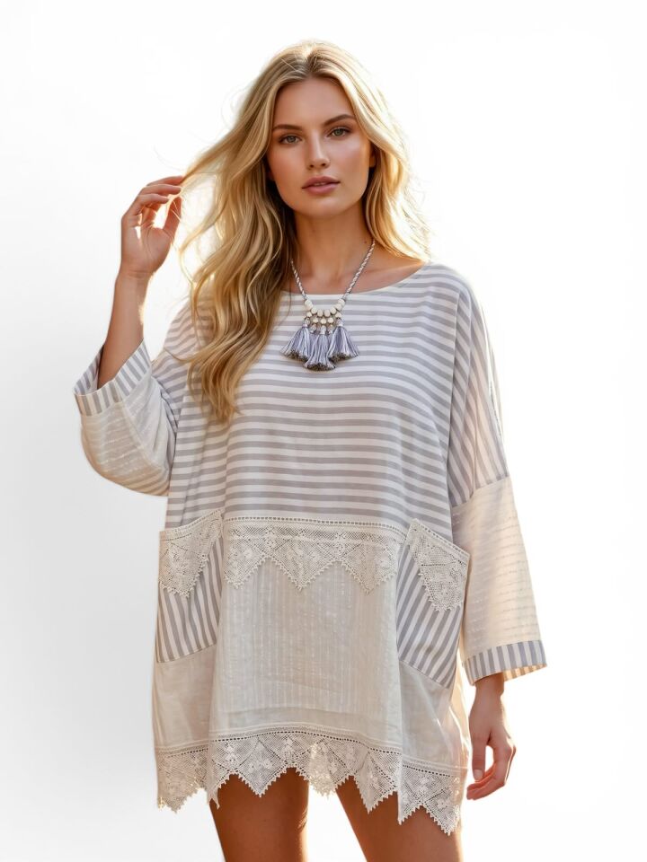 Pearl Mist Handwoven Silk Tunic